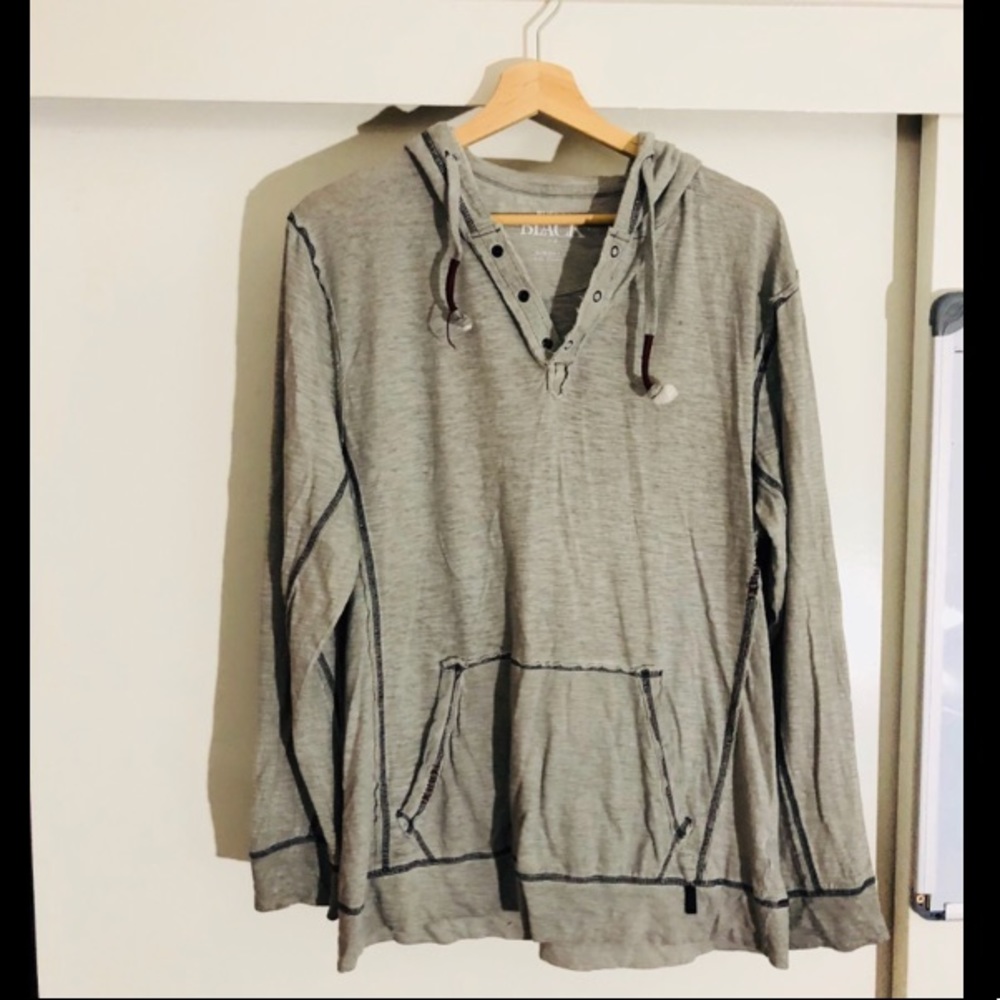 Buckle Black Hooded Henley